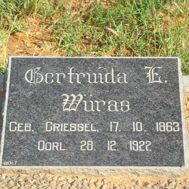 WÜRAS Gertruida L. nee GRIESSEL 1863-1922