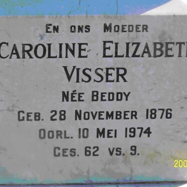 VISSER Caroline Elizabeth nee BEDDY 1876-1974