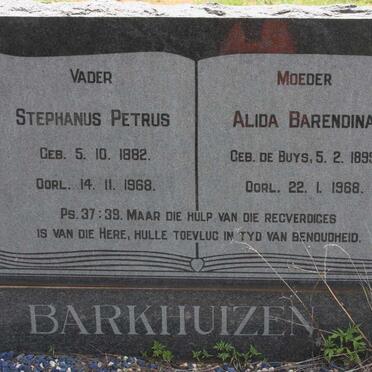 BARKHUIZEN Stephanus Petrus 1882-1968 &amp; Alida Barendina DE BUYS 1899-1968