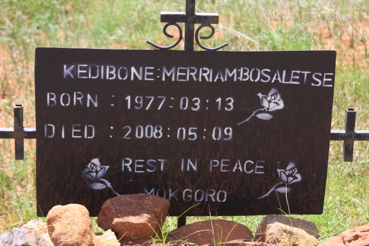 BOSALETSE Kedibone Merriam 1977-2008
