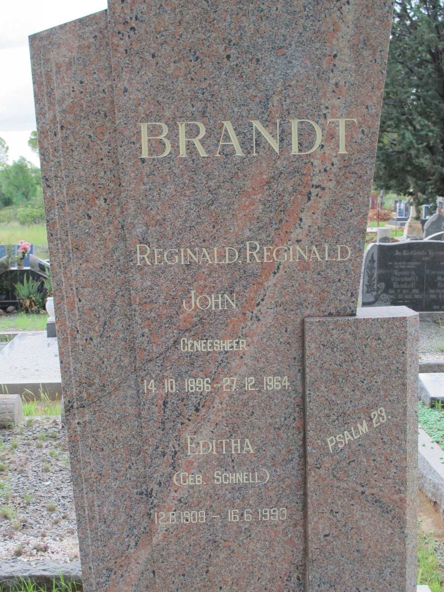BRANDT Reginald John 1896-1964 &amp; Editha SCHNELL 1909-1993