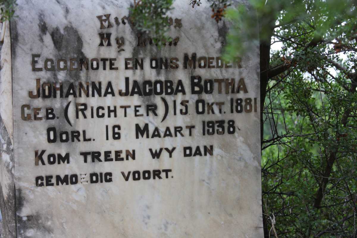 BOTHA Johanna Jacoba nee RICHTER 1881-1938