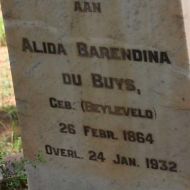 BUYS Allewyn Jacobus, du 1860- &amp; Alida Barendina BEYLEVELD 1864-1932