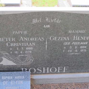 BOSHOFF :: POOLMAN  :: DE KLERK