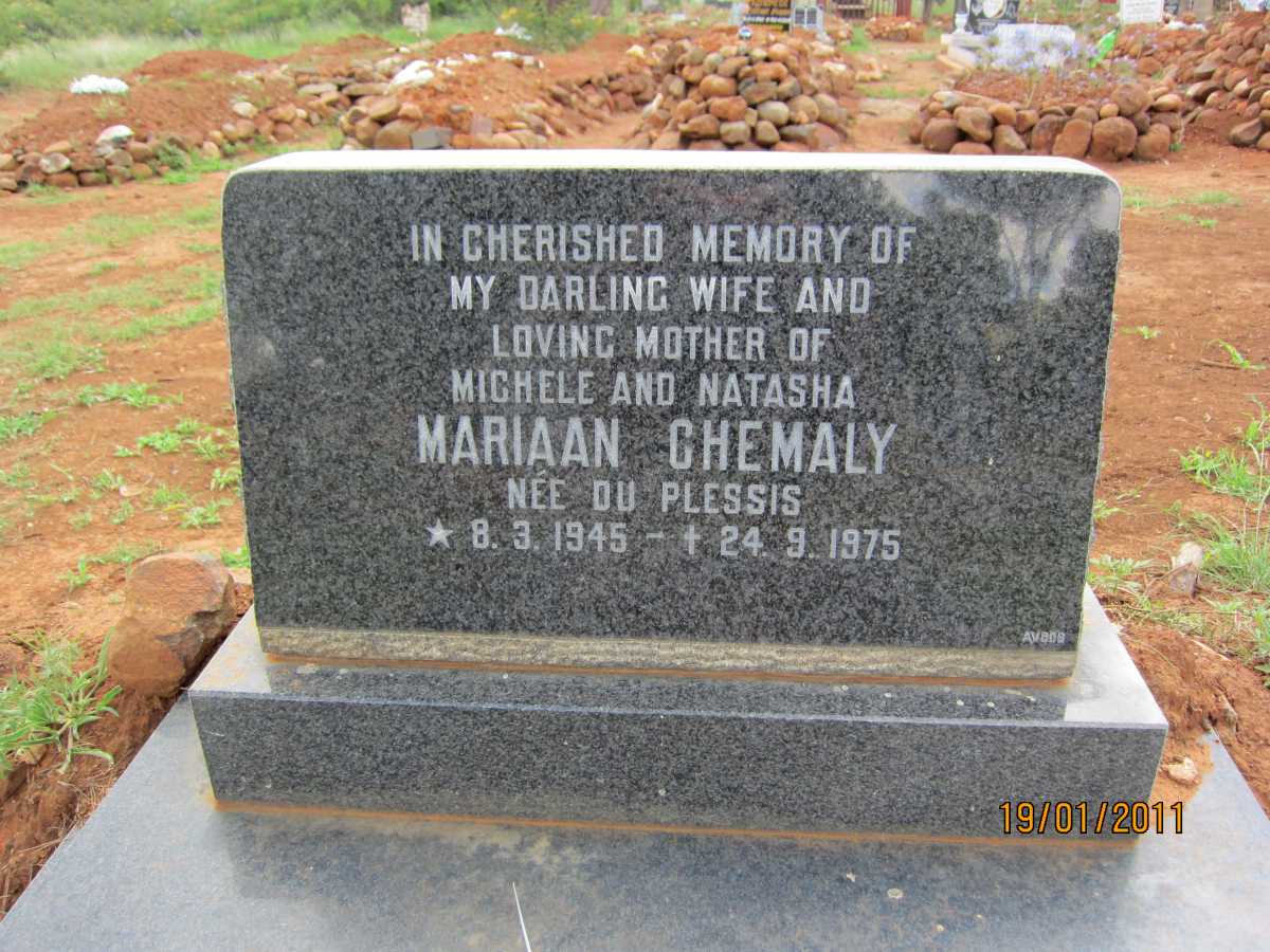 CHEMALY Mariaan nee DU PLESSIS 1945-1975