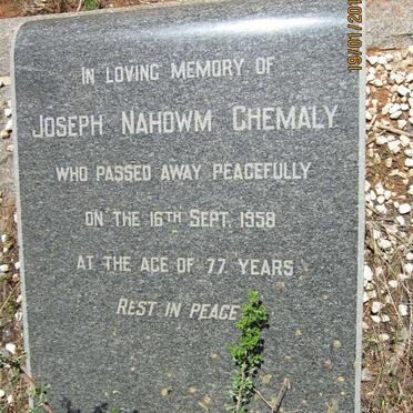 CHEMALY Joseph Nahowm -1958