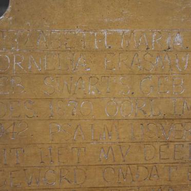 ERASMUS Elizabeth Maria Cornelia nee SWARTS 1870-1942