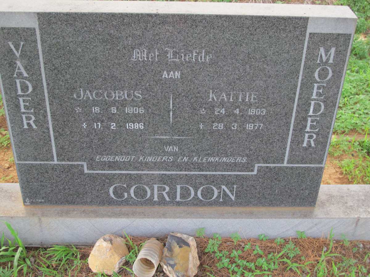 GORDON Jacobus 1906-1986 &amp; Kattie 1903-1977