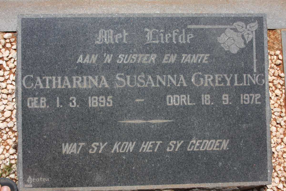 GREYLING Catharina Susanna 1895-1972