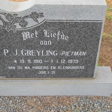 GREYLING P.J. 1910-1979