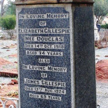 GILLESPIE James -1924 &amp; Elizabeth DOUGLAS -1918