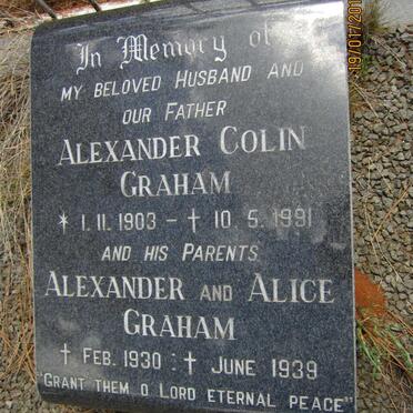 GRAHAM Alexander -1930 &amp; Alice -1939 :: GRAHAM Alexander Colin 1903-1991