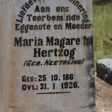 HERTZOG Maria Magaretha nee NEETHLING 1861-1926