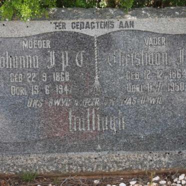 HATTINGH Christiaan J.A. 1864-1950 &amp; Johanna ? 1868-194?