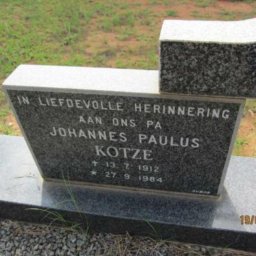 KOTZE Johannes Paulus 1912-1984 &amp; Johanna Helena 1908-1989