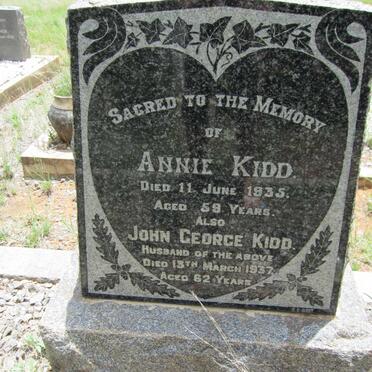 KIDD John George -1937 &amp; Annie -1935