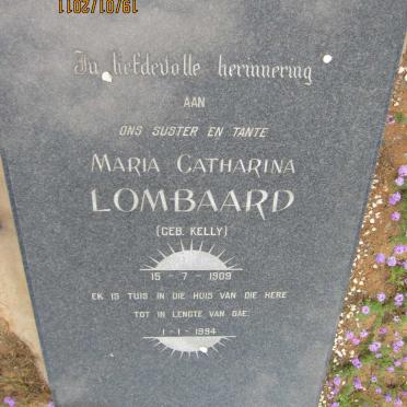 LOMBAARD Maria Catharina nee KELLY 1909-1994