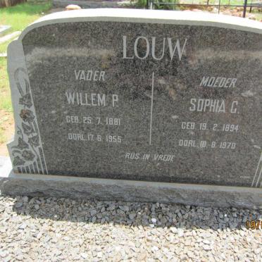 LOUW Willem P. 1881-1955 &amp; Sophia G. 1894-1970