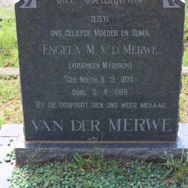 MERWE Engela M., van der formerly MYBURGH nee NOETH 1874-1968