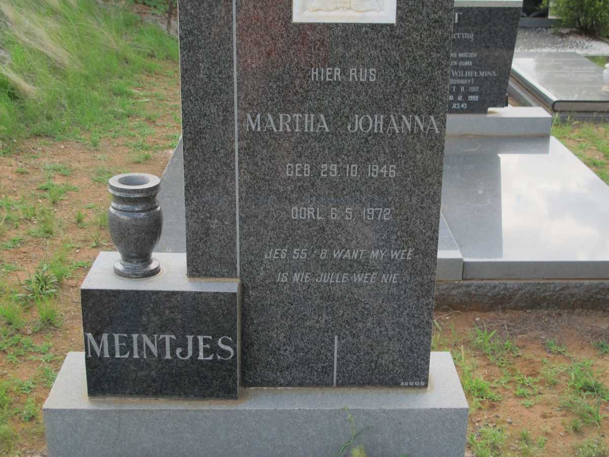 MEINTJES Martha Johanna 1946-1972