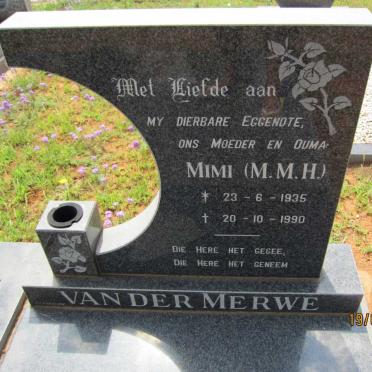 MERWE M.M.H., v.d. 1935-1990