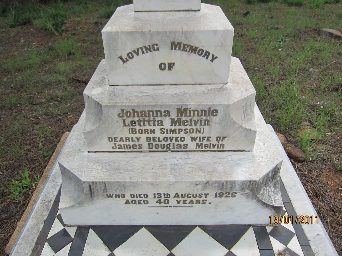 MELVIN Johanna Minnie Letitia nee SIMPSON -1926