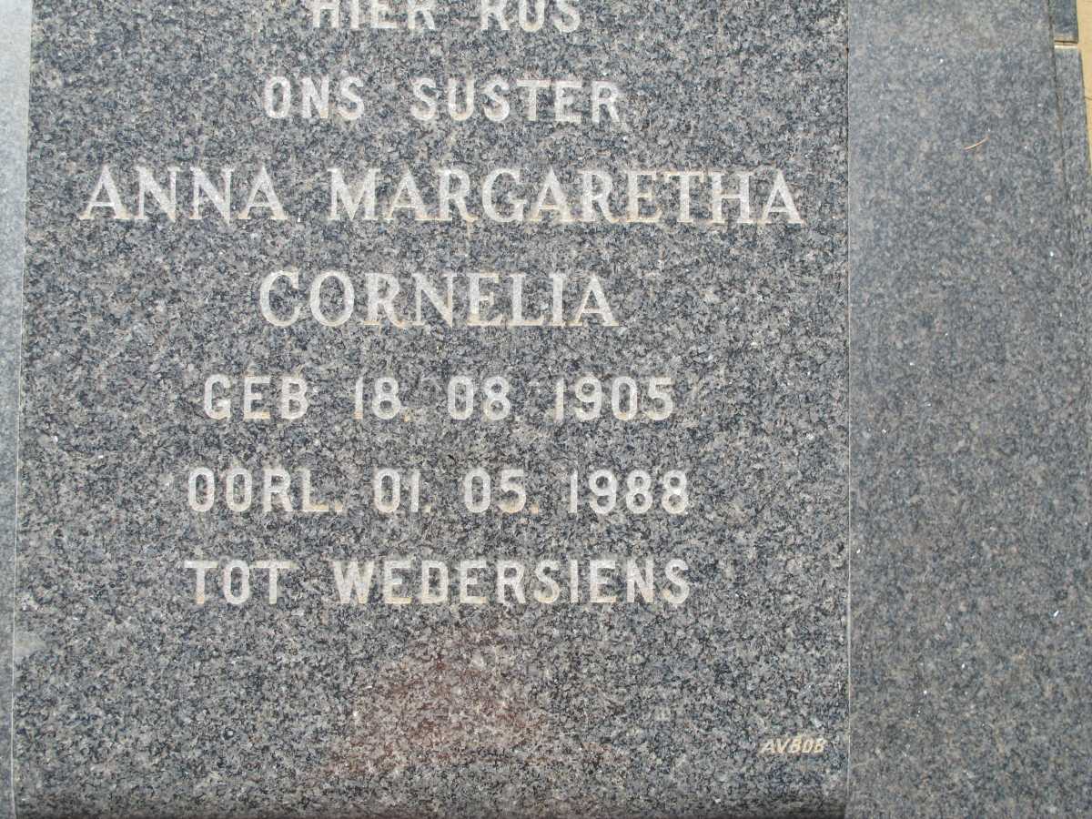 MERWE Anna Margaretha Cornelia, van der 1905-1988