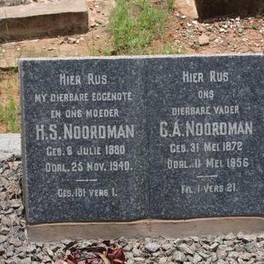 NOORDMAN G.A. 1872-1956 &amp; H.S. 1880-1940