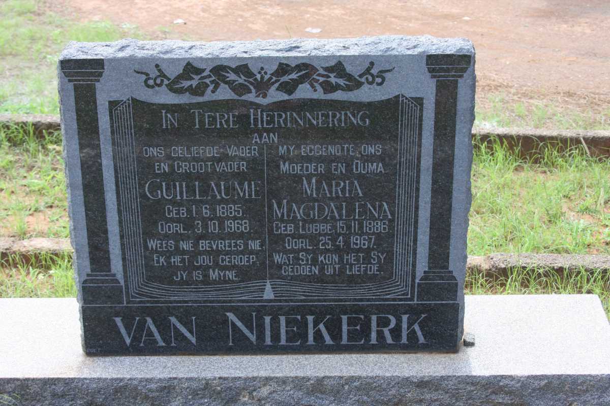 NIEKERK Guillaume, van 1885-1968 &amp; Maria Magdalena LUBBE 1886-1967