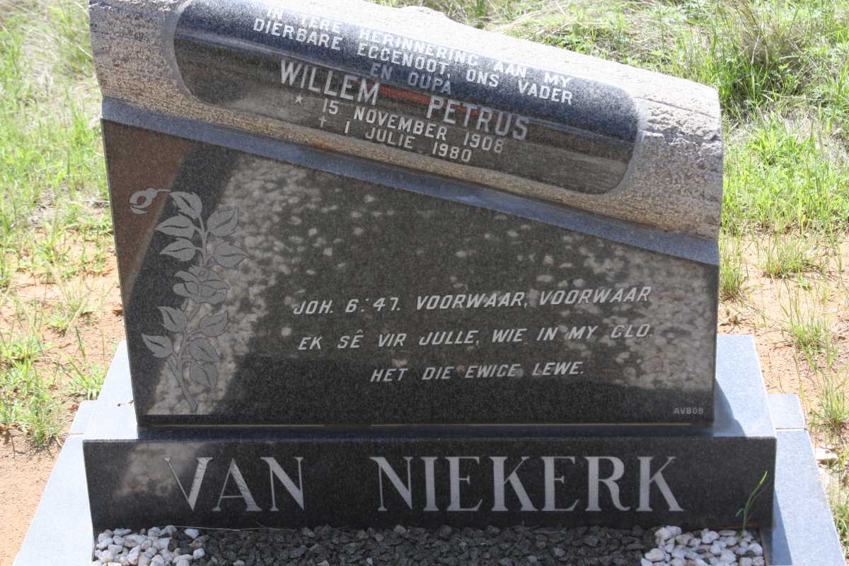 NIEKERK Willem Petrus, van 1908-1980