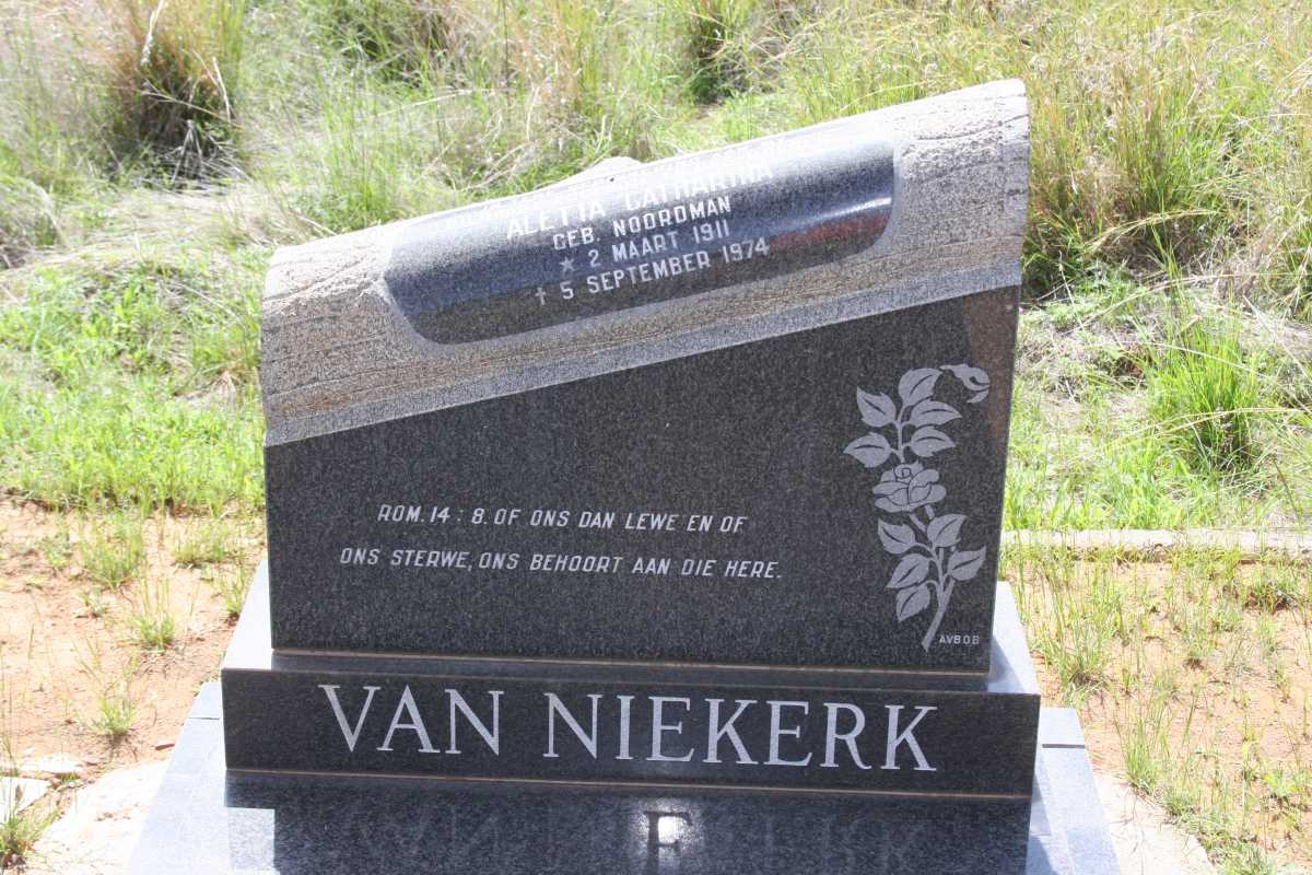 NIEKERK Aletta Catharina, van nee NOORDMAN 1911-1974