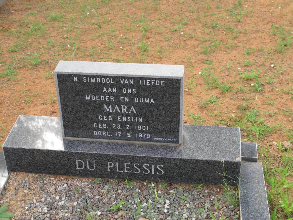 PLESSIS Mara, du nee ENSLIN 1901-1979