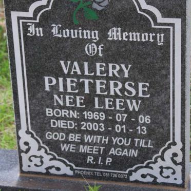 PIETERSE Valery nee LEEW 1969-2003