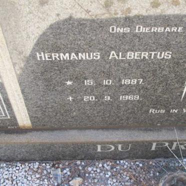 PREEZ Hermanus Albertus, du 1887-1969 &amp; Rachel Gertruida STRAUSS 1894-1970 