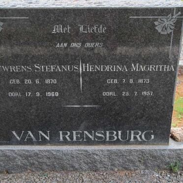 RENSBURG Louwrens Stefanus 1870-1968 &amp; Hendrina Magritha 1873-1957