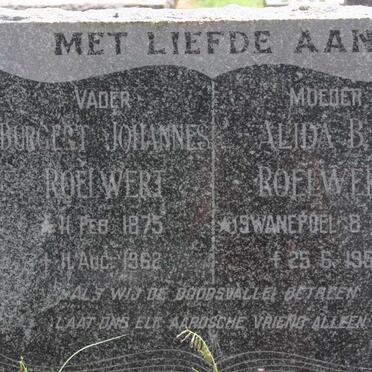 ROELWERT Burgert Johannes 1875-1962 &amp; Alida B.H. SWANEPOEL 1880-1950