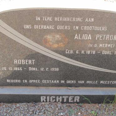 RICHTER Robert 1866-1959 &amp; Alida Petronella VAN DER MERWE 1878-1969