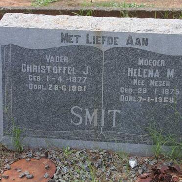 SMIT Christoffel J. 1877-1961 &amp; Helena M. NESER 1875-1968