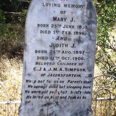 SIMPSON Mary J. 1895-1896 :: SIMPSON Judith J. 1897-1900