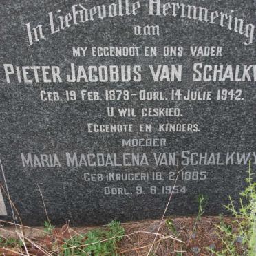 SCHALKWYK Pieter Jacobus, van 1879-1942 &amp; Maria Magdalena KRUGER 1885-1954