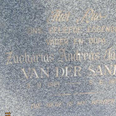 SANDT Zacharias Andreas Jacobus, van der 1921-1990