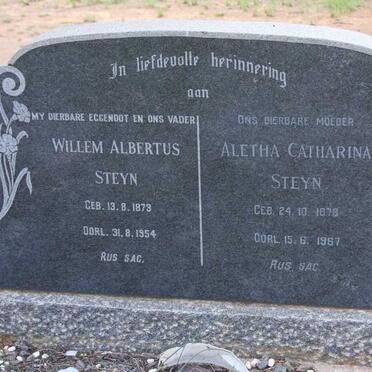 STEYN Willem Albertus 1873-1954 &amp; Aletha Catharina 1878-1967