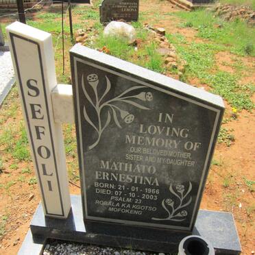 SEFOLI Mathato Ernestina 1966-2003