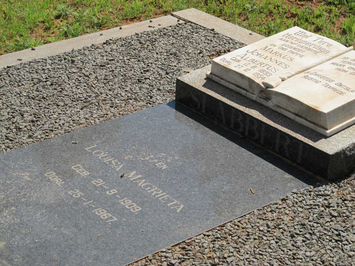 SLABBERT Johannes Albertus Markus 1893-1954 &amp; Louisa Magrieta 1909-1967