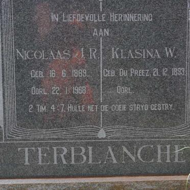 TERBLANCHE Nicolaas J.R. 1889-1968