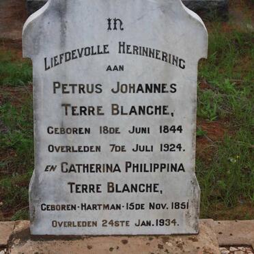 TERREBLANCHE Petrus Johannes 1844-1924 &amp; Catherina Philippina HARTMAN 1851-1934