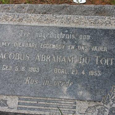 TOIT Jacobus Abraham, du 1903-1955