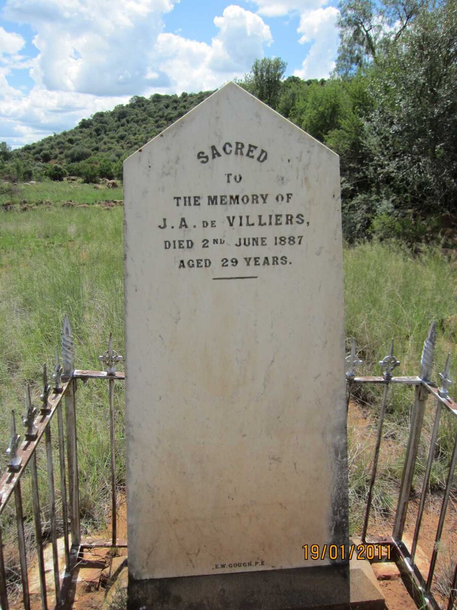 VILLIERS J.A., de -1887