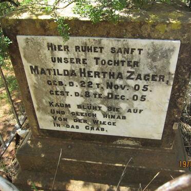 ZAGER Max Paul 1907-1908 :: ZAGER Matilda Hertha 1905-1905