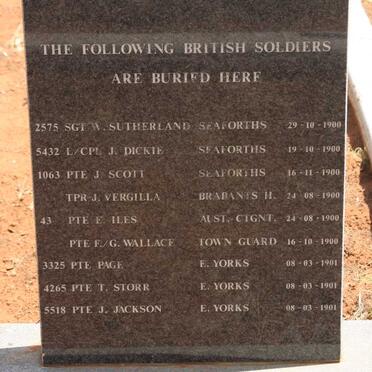4. Memorial Plate for the British Soldiers buried at Jagersfontein